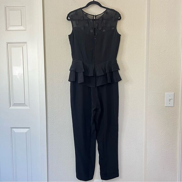Kate Spade Mademoiselle Sleeveless Black Peplum Jumpsuit NEW Size 6 - Picture 5 of 11